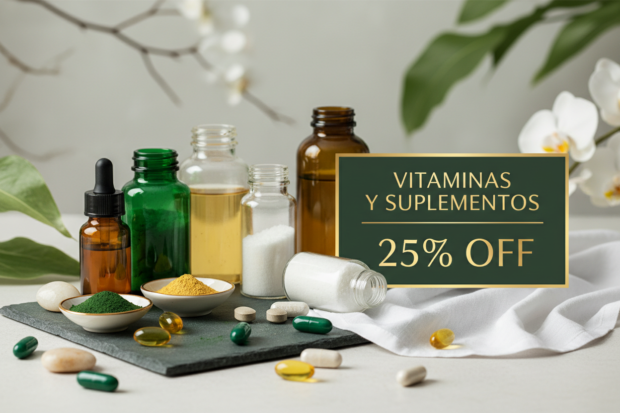 Vitaminas y suplementos 25% OFF