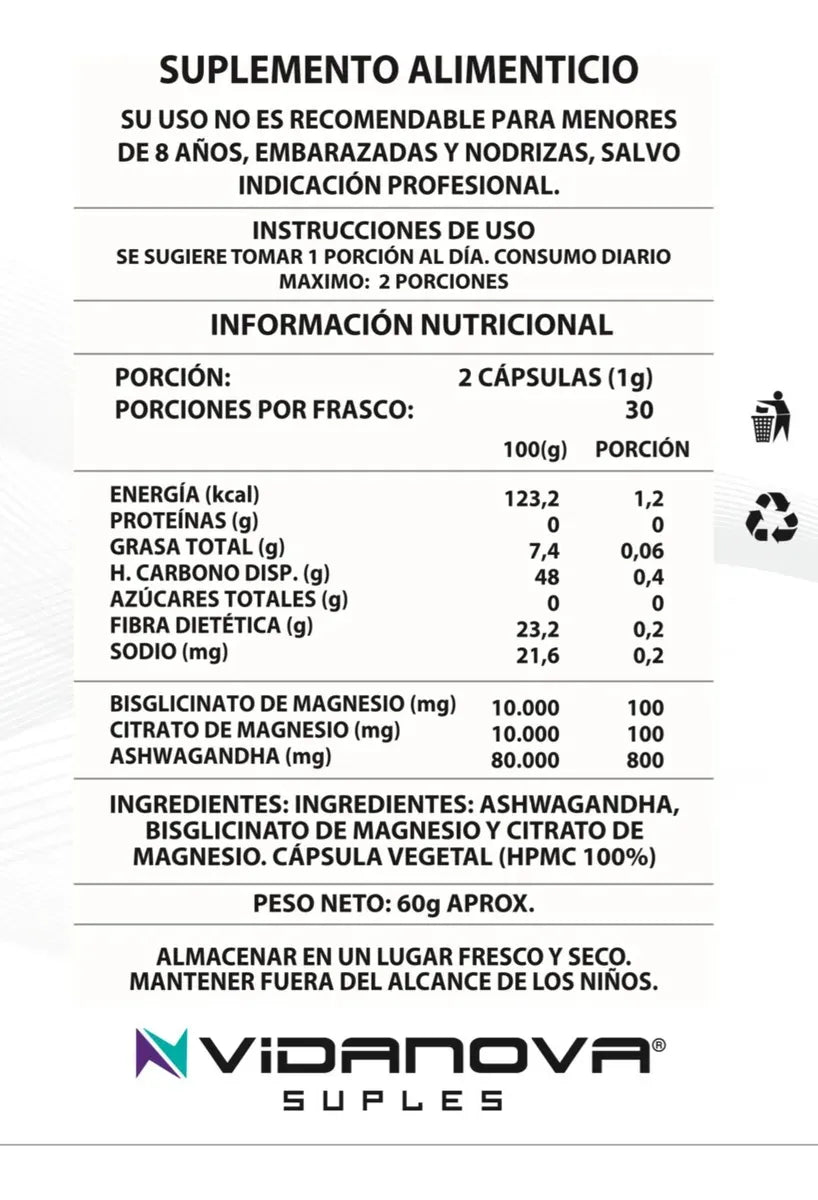 PACK X3 Ashwagandha + Magnesio 1000mg