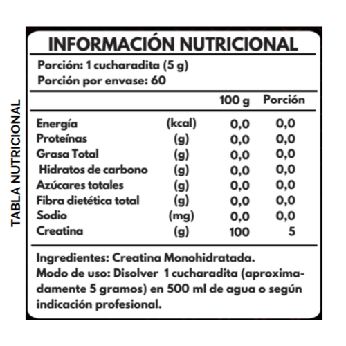 Creatina Monohydrate en polvo