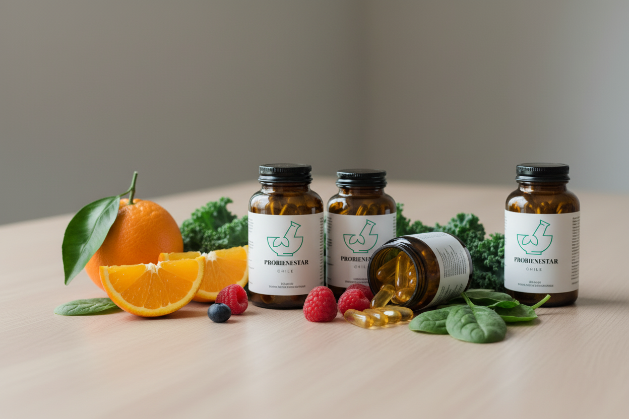 Vitaminas y Suplementos Probienestar con naranjas
